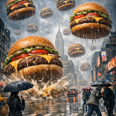 Дождь из гамбургеров