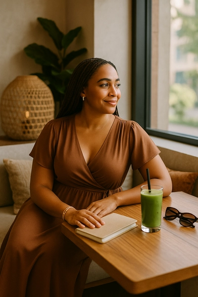 A lady in a café