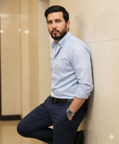 A man leaning against the wall
