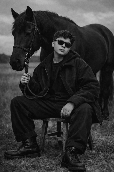 A man with a majestic horse
