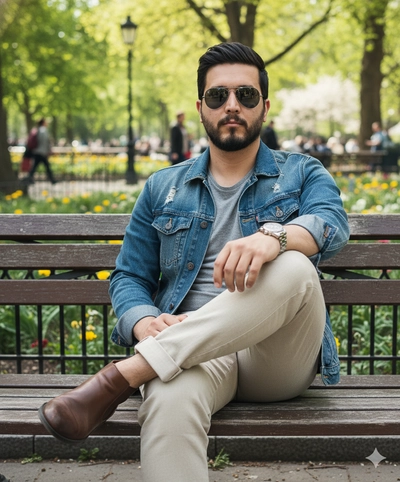 A proud man in the park