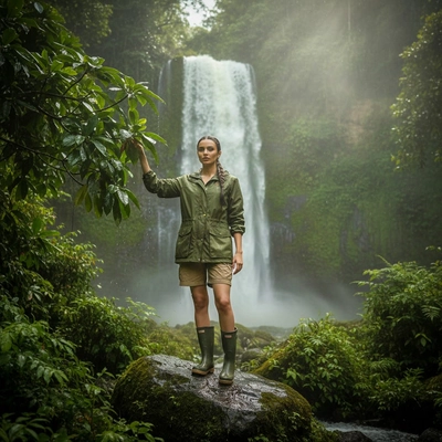 Amazon Rainforest Waterfall – Mist-Heavy  Explorer Portrait