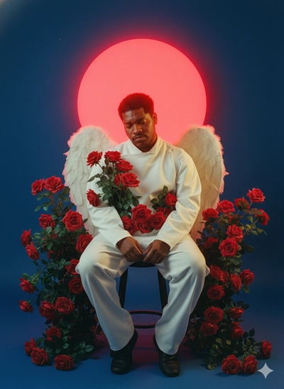 Anjo com flores