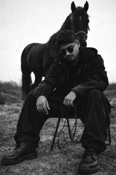 Aura farm: Young man with a horse