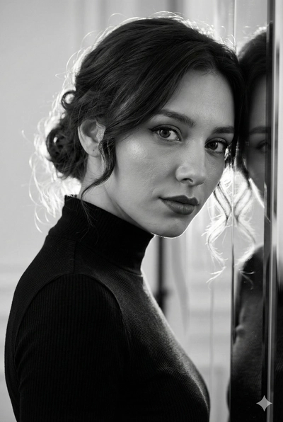 B&W in mirror