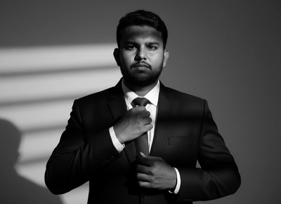 black and white portrait