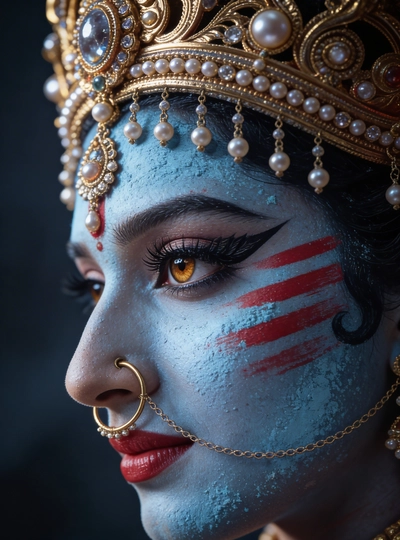 Celestial Gaze of the Painted Divine