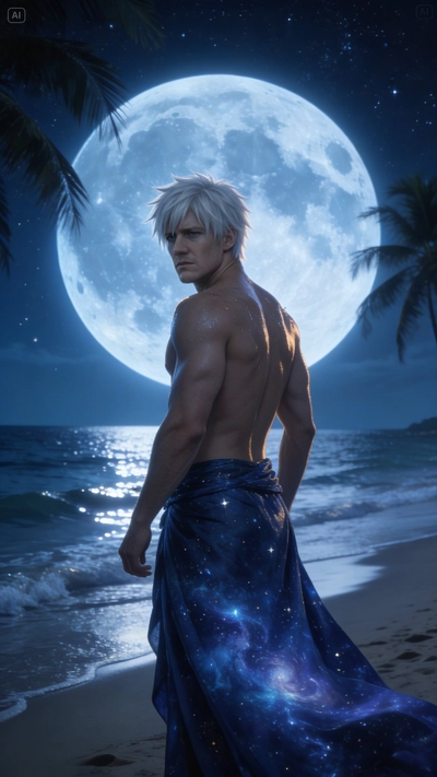 Cinematic Moon Halo Portrait