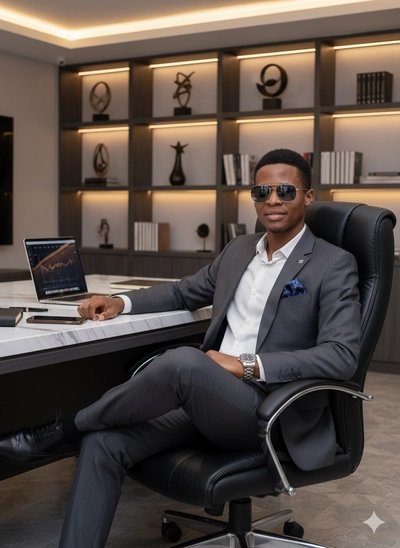 Confident Modern Business Leader in a Luxury Office