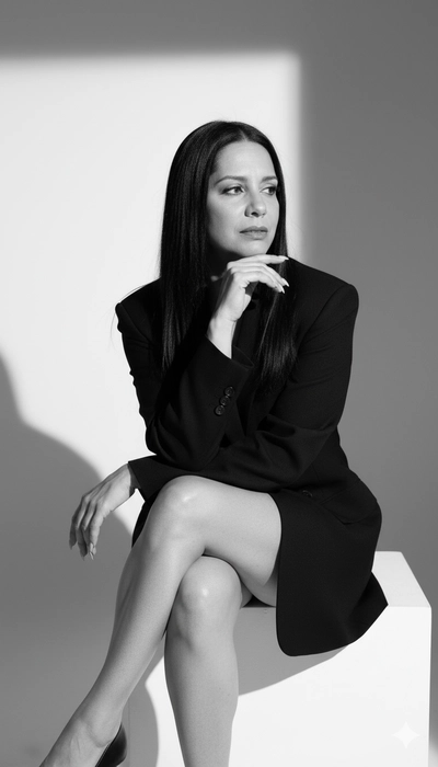 “Contemplação em Preto & Branco — Editorial de Moda Minimalista”