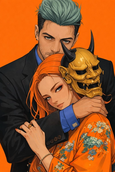 Duality Embrace – Contemporary Anime Fashion Portrait