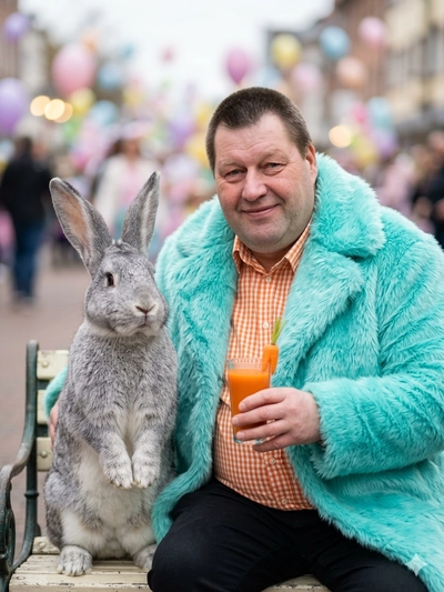 Easter Bunny and me.