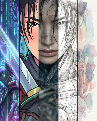 Five styles in one image