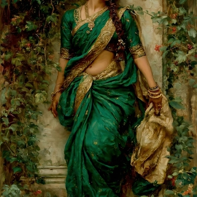 Garden Portrait of a South Asian Woman