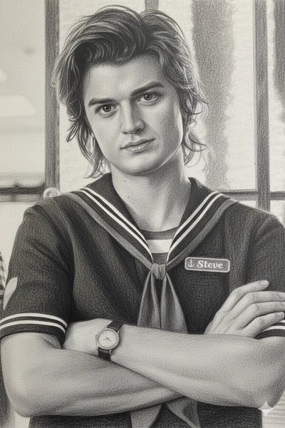 Graphite pencil sketch on textured paper