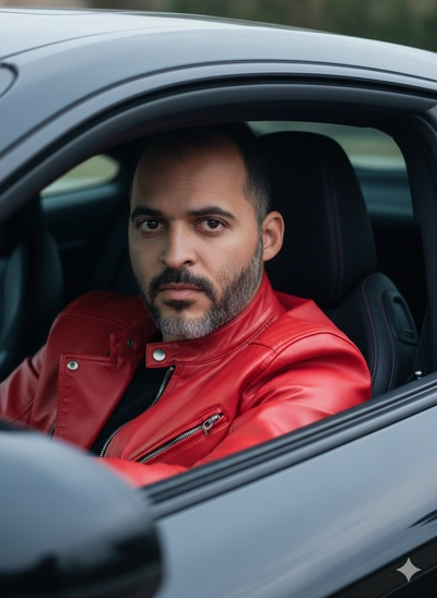 homem dirigindo carro clássico