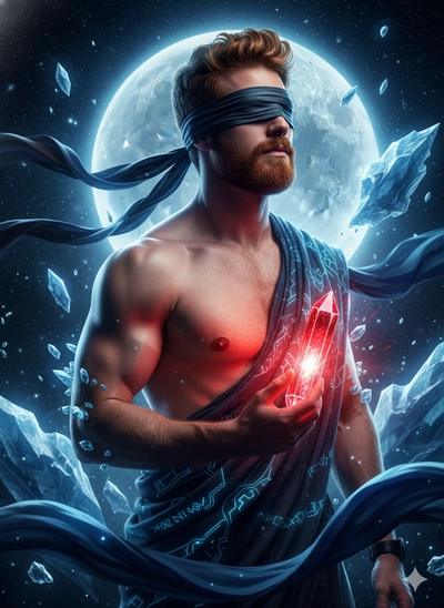 Homem mítico em espaço cósmico