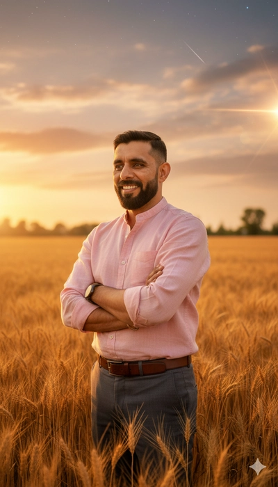 In the field