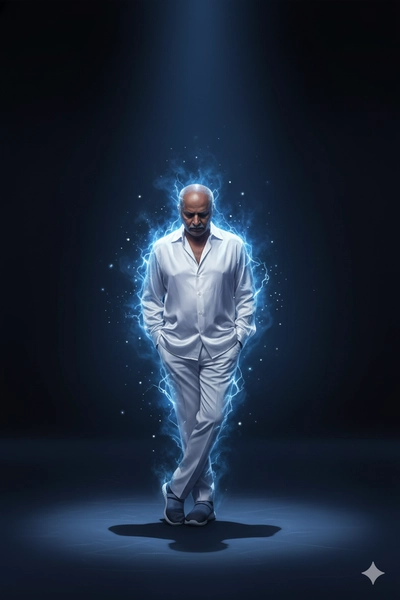 Man in Electric blue ethereal