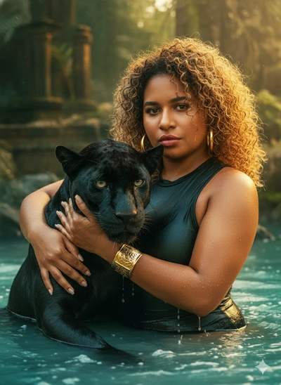 Mulher com pantera