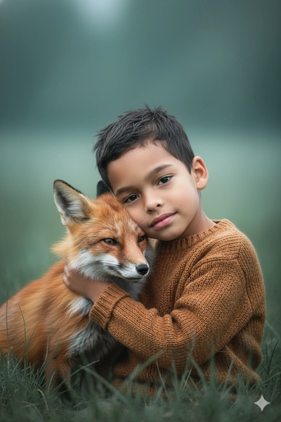 Photography kids vintage with a fox