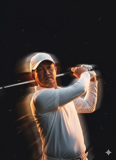 powerful golf motion