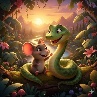 Prompt: “3D cartoon style scene, small mouse trapped inside a metal net trap, worried expression, j