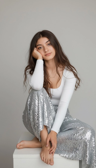 Quiet Reflection in Silver and White