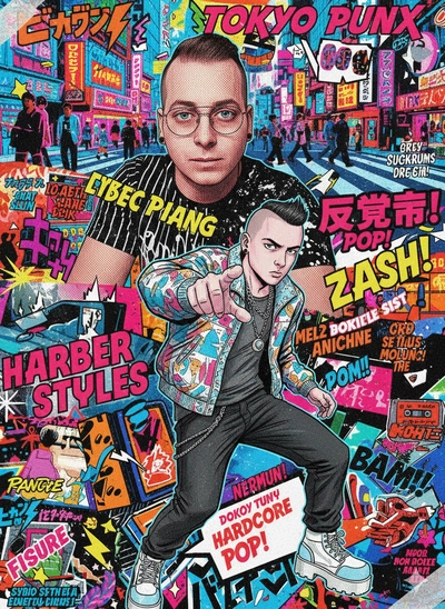 Retro Y2K magazine poster