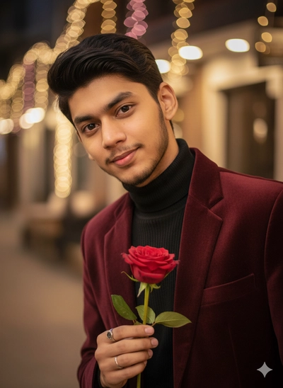 Romantic cinematic portrait.