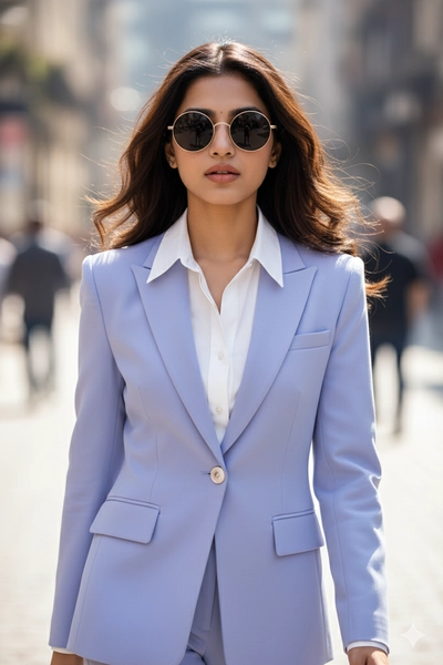 Runway Lavender Suit Elegance