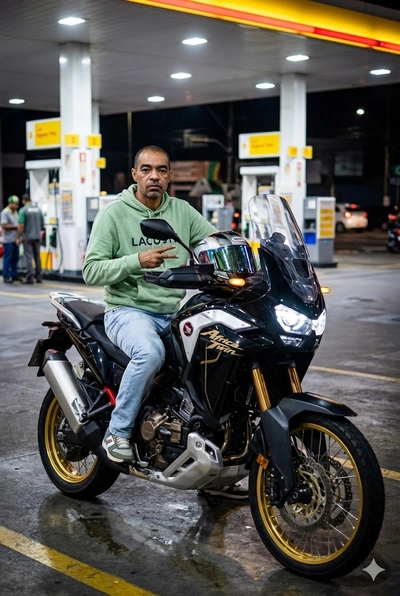 selfie na  Africa Twin