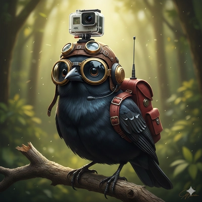 steampunk style bird