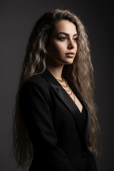 studio photography of a young woman