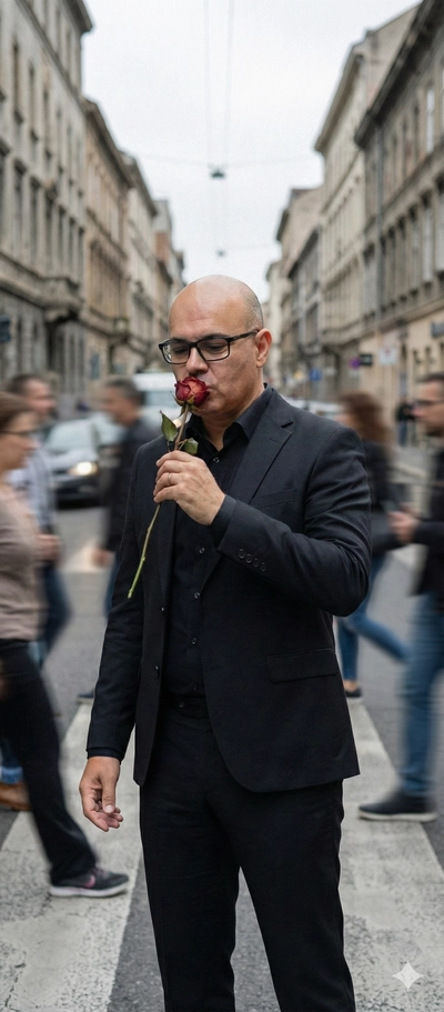 “The Man with the Red Rose”