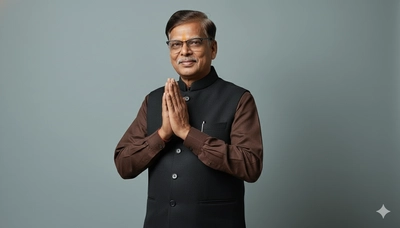 The person with Namaste gesture