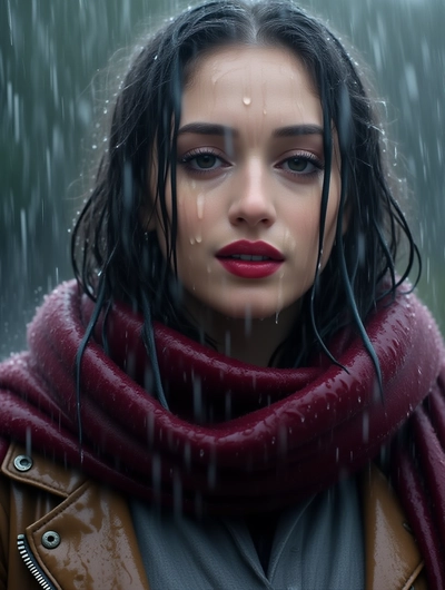 Unchanged Face, Rain-Soaked Resolve