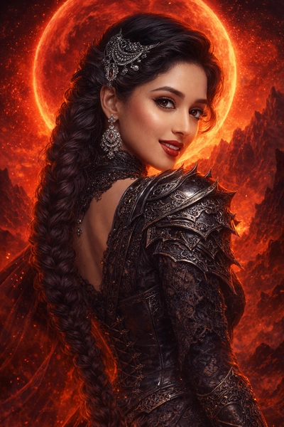Under the Crimson Moon, She Turns”