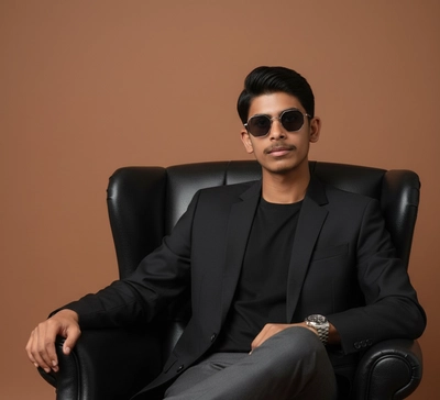 VIP Man: 8K High-Resolution Portrait with Rolex and Hexagonal Sunglasses