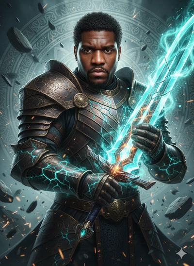 warrior in intricate