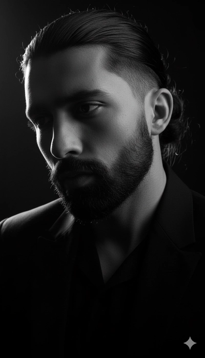 white and black portrait